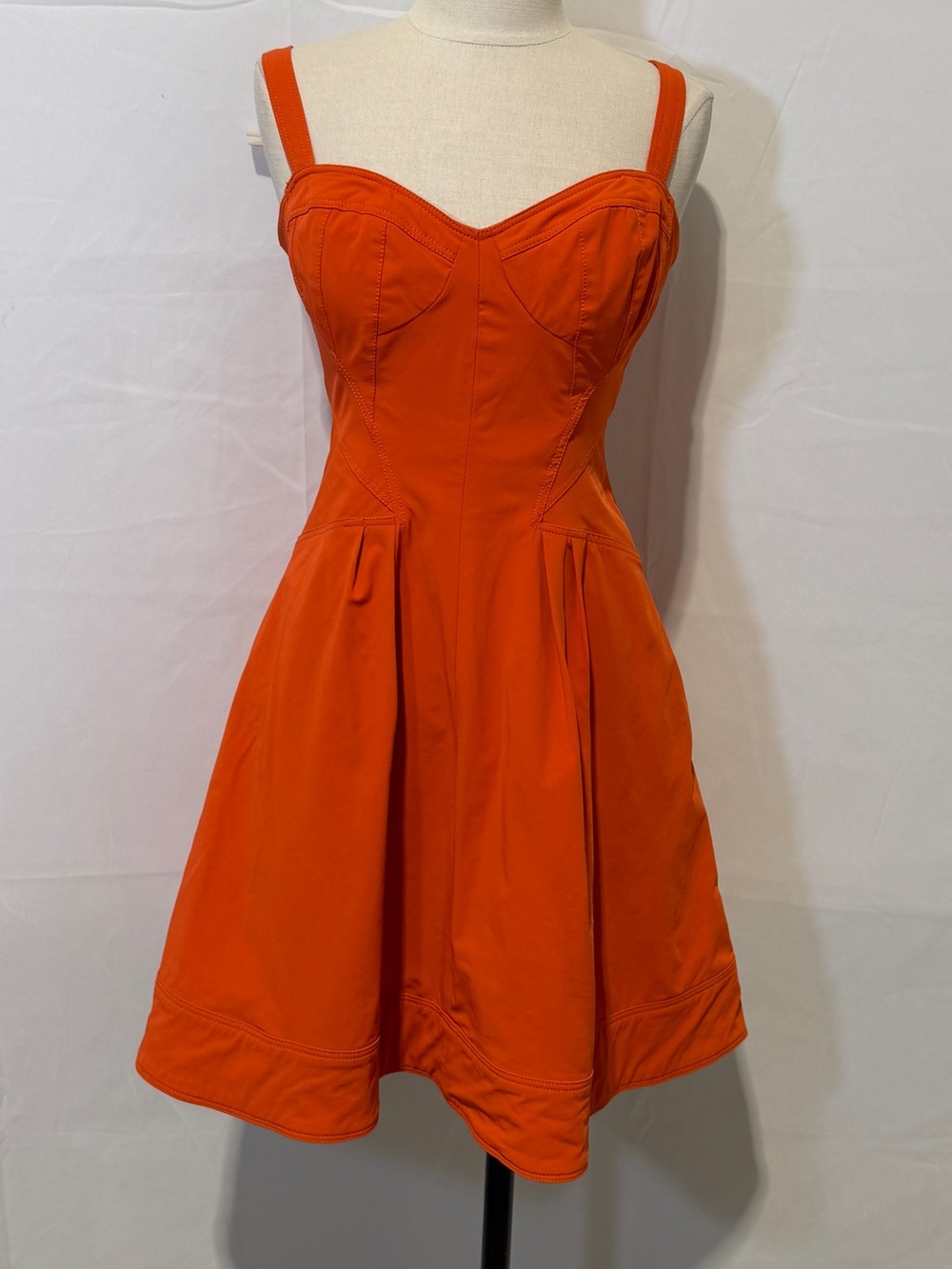 Z Spoke Zac Posen‎ Orange Sweetheart-Neck Mini Dress